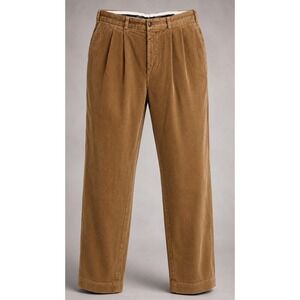 Brooks Brothers Corduroy Pants Mens 38x32 Elliot Pleated Brown Cotton Casual